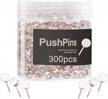 clear push pins for bulletin board - mroco 300 count 1/3 inch cork board tacks for decoration, crafting, and fabric marking logo