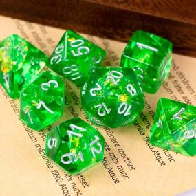 img 2 attached to UDIXI Polyhedral 7-Die D&D Dice Set - Perfect For Dungeons & Dragons, MTG, Pathfinder & Board Games (Green/Silver)