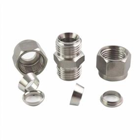 img 1 attached to Beduan 6Mm Stainless Steel Equal Straight Connect Compression Fitting For Tubing Pipe Line (Pack Of 2)