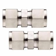 beduan 6mm stainless steel equal straight connect compression fitting for tubing pipe line (pack of 2) logo