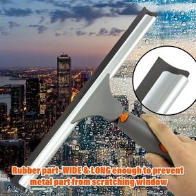 img 3 attached to 🧹 XUCAI Extendable Window Squeegee & Scrubber Kit: Pro-Grade 12" Squeegee, 11" Scrubber, Long 59" Handle, 2 Microfiber Pads, Extra Cleaning Cloth