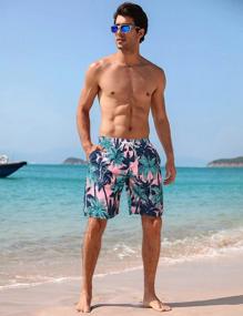 img 2 attached to Quick Dry Men'S Swim Trunks With Mesh Lining And Pockets - 4-Way Stretch Water Repellent Beach Shorts For Ultimate Swimwear Performance.