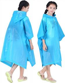 img 4 attached to 2 Pack HLKZONE Kids Raincoat: Reusable EVA Rain Poncho For Boys & Girls 6-13 Years Old