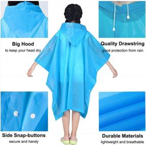img 1 attached to 2 Pack HLKZONE Kids Raincoat: Reusable EVA Rain Poncho For Boys & Girls 6-13 Years Old