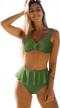 high-waisted ruffle v-neck swimsuit set for women: two-piece swimwear ideal for active lifestyles logo