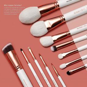 img 2 attached to 💄 12pcs Professional Makeup Brushes Set, Eigshow Limited Edition for Foundation Powder Contour Blush & Eye Cosmetics, Complete with Luxury Cosmetic Bag (PRO RoseGold)