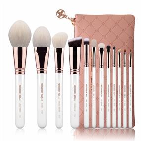 img 4 attached to 💄 12pcs Professional Makeup Brushes Set, Eigshow Limited Edition for Foundation Powder Contour Blush & Eye Cosmetics, Complete with Luxury Cosmetic Bag (PRO RoseGold)