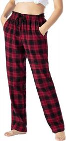 img 4 attached to 👖 AIRIKE Women's Loose Fit Open Leg Pajama Bottoms: Cotton Loungewear Sets with Comfy Lounge Bottom, Plaid Pants featuring Pockets