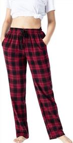 img 2 attached to 👖 AIRIKE Women's Loose Fit Open Leg Pajama Bottoms: Cotton Loungewear Sets with Comfy Lounge Bottom, Plaid Pants featuring Pockets