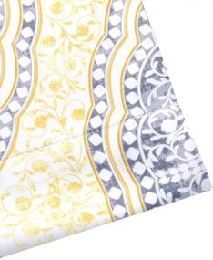 img 1 attached to Stylish DriftAway Adrianne Yellow And Gray Valance With Damask And Floral Design - 52X18 Inches
