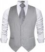men's pinstripe business suit vest - formal dress tuxedo waistcoat by alizeal logo