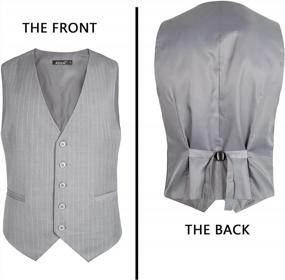 img 1 attached to Men'S Pinstripe Business Suit Vest - Formal Dress Tuxedo Waistcoat By Alizeal