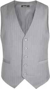 img 3 attached to Men'S Pinstripe Business Suit Vest - Formal Dress Tuxedo Waistcoat By Alizeal