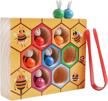 toddler fine motor skill toy, clamp bee to hive matching game, montessori wooden bee hive toys for toddlers,wood color sorting puzzle early learning preschool educational gift for 2 3 4 years old kids logo
