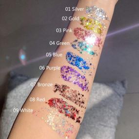 img 2 attached to Shimmer And Shine With GL-Turelifes Mermaid Sequin Liquid Eyeshadow And Glitter Body Gel In Purple - Get Long-Lasting Sparkling Looks For Festivals And Parties!
