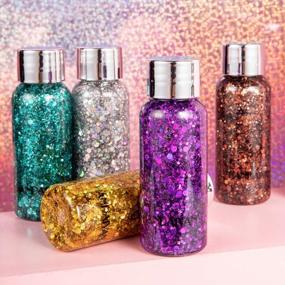img 1 attached to Shimmer And Shine With GL-Turelifes Mermaid Sequin Liquid Eyeshadow And Glitter Body Gel In Purple - Get Long-Lasting Sparkling Looks For Festivals And Parties!