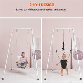 img 3 attached to 👶 Hapfan 2-in-1 Baby Jumper and Toddler Swing Set with Stand - Perfect Swing Set for Toddlers