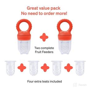 img 3 attached to 🍼 LoveNoobs Baby Food Feeder Pacifier 2 Pack - Fruit Feeder & Teether Combo, BPA Free Infant Teething Toys, 4 Extra Pacifiers - Perfect Baby Registry Gift