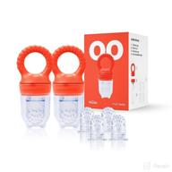 🍼 lovenoobs baby food feeder pacifier 2 pack - fruit feeder & teether combo, bpa free infant teething toys, 4 extra pacifiers - perfect baby registry gift logo