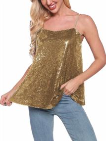img 3 attached to Glittering Sequin Tank Tops For Women: SATINIOR Sequined Camisole With Shimmering Sparkles