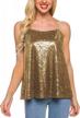 glittering sequin tank tops for women: satinior sequined camisole with shimmering sparkles logo