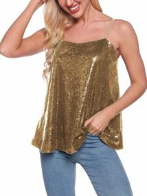 img 1 attached to Glittering Sequin Tank Tops For Women: SATINIOR Sequined Camisole With Shimmering Sparkles