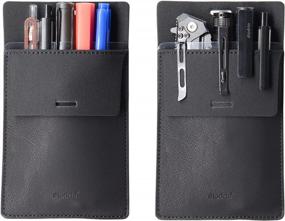 img 4 attached to Secure And Stylish Leather Pen Pouch Holder For Shirts And Lab Coats - Keep Pens From Breaking With 5 Pen Capacity - Pack Of 2
