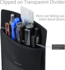 img 2 attached to Secure And Stylish Leather Pen Pouch Holder For Shirts And Lab Coats - Keep Pens From Breaking With 5 Pen Capacity - Pack Of 2