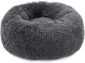 img 4 attached to Cozy TORMAYS Calming Donut Dog Bed: Plush Round Cuddler Cushion, Anti-Anxiety Faux Fur, Self-Warming Comfort for Dogs & Cats (Various Sizes & Colors)