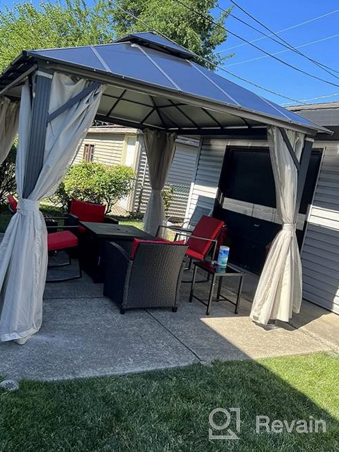 img 1 attached to 10' X 12' YOLENY Hardtop Gazebo: Permanent Aluminum Patio Gazebo With Double Roof, Curtains & Netting Included! review by Jeremy Hong