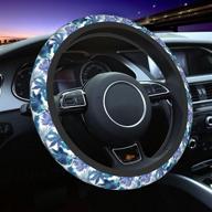 blue leaf car steering wheel cover car accessories for women girl girly cute universal 15 inch neoprene truck decorations protector anti-slip логотип