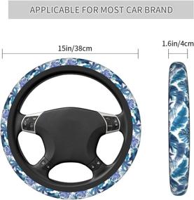 img 2 attached to Blue Leaf Car Steering Wheel Cover Car Accessories For Women Girl Girly Cute Universal 15 Inch Neoprene Truck Decorations Protector Anti-Slip