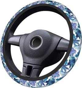 img 3 attached to Blue Leaf Car Steering Wheel Cover Car Accessories For Women Girl Girly Cute Universal 15 Inch Neoprene Truck Decorations Protector Anti-Slip