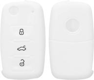 kwmobile key cover compatible with vw skoda seat - white логотип