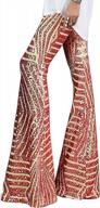 women's high waisted wide leg sequin palazzo pants by blencot - trendy bell bottoms with flared trousers logo