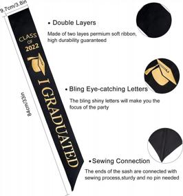 img 2 attached to Celebrate Your Graduation In Style With GraduatePro'S Unisex Class Of 2022 Graduation Sash Featuring Glittery Gold Letters - Perfect Party Gift For Seniors!