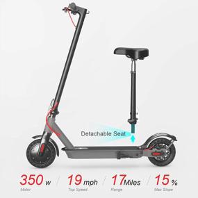 img 3 attached to Hiboy S2 Electric Scooter - 8.5" Solid Tires - Up To 17 Miles Long-Range & 19 MPH Portable Folding Commuting Scooter For Adults With Double Braking System And App (Optional Seat)
