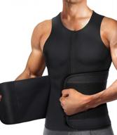 tailong men's hot sweat vest neoprene sauna suit waist trainer zipper body shaper with adjustable workout tank top - get fit now! логотип
