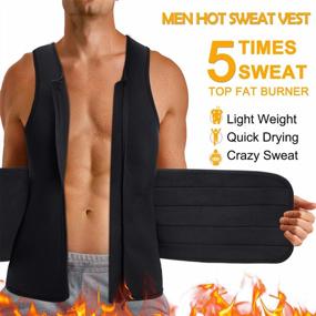 img 3 attached to TAILONG Men'S Hot Sweat Vest Neoprene Sauna Suit Waist Trainer Zipper Body Shaper With Adjustable Workout Tank Top - Get Fit Now!