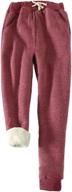 warm sherpa-lined women's sweatpants with drawstring, athletic jogger fleece pants featuring pockets by hesayep logo