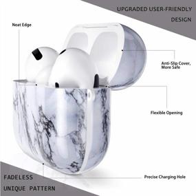 img 1 attached to White Marble Protective Shockproof Hard Case Cover With Keychain For Apple AirPods Pro 3RD (2019) Charging Cases - Compatible With AirPods Pro Accessories.