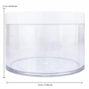 img 3 attached to Pack Of 6 Beauticom Clear Acrylic Jars With White Lids - 4 Oz. / 120G / 120ML Each - Leak Proof, Thick Wall Construction - Ideal For Beauty, Creams, Cosmetics, Salves, And Scrubs