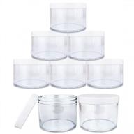 pack of 6 beauticom clear acrylic jars with white lids - 4 oz. / 120g / 120ml each - leak proof, thick wall construction - ideal for beauty, creams, cosmetics, salves, and scrubs logo