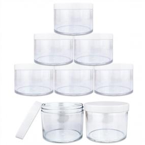 img 4 attached to Pack Of 6 Beauticom Clear Acrylic Jars With White Lids - 4 Oz. / 120G / 120ML Each - Leak Proof, Thick Wall Construction - Ideal For Beauty, Creams, Cosmetics, Salves, And Scrubs