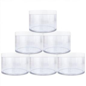img 1 attached to Pack Of 6 Beauticom Clear Acrylic Jars With White Lids - 4 Oz. / 120G / 120ML Each - Leak Proof, Thick Wall Construction - Ideal For Beauty, Creams, Cosmetics, Salves, And Scrubs