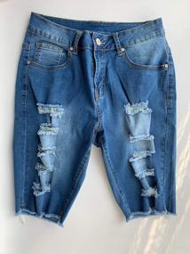 img 3 attached to Get Comfy And Fashionable With Aodrusa'S Womens Elastic Waist Denim Shorts