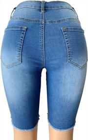 img 1 attached to Get Comfy And Fashionable With Aodrusa'S Womens Elastic Waist Denim Shorts