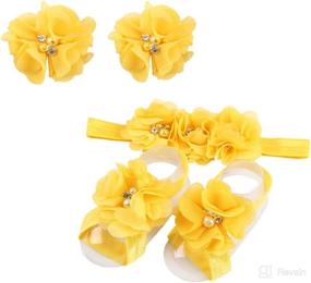 img 3 attached to 🌸 LD DRESS Baby Girl Foot Flower + Headband: Adorable Accessories for Your Little Princess