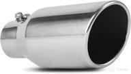 🚗 autosaver88 2.5 inch inlet exhaust tip: stainless steel tailpipe with chrome-plated finish and 20° angle cut logo
