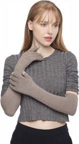 img 1 attached to Stay Warm And Connected: F Flammi Touchscreen Knit Gloves With Cashmere Blend For Women